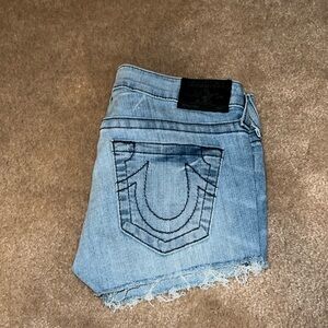 True religion denim shorts